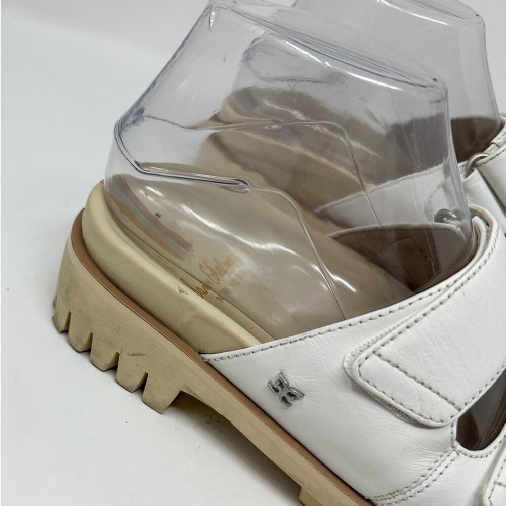 NEW Sam Edelman Eliana White Leather Lug Sole Slip On Sandals Size 5, MSRP $140 - Picture 9 of 12